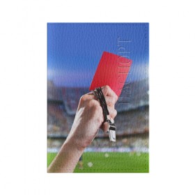 Обложка для паспорта матовая кожа с принтом Красная карточка в Кировске, натуральная матовая кожа | размер 19,3 х 13,7 см; прозрачные пластиковые крепления | Тематика изображения на принте: red card | красная карточка | премьер лига | рфпл | футбол