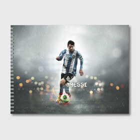 Альбом для рисования с принтом Leo Messi в Кировске, 100% бумага
 | матовая бумага, плотность 200 мг. | Тематика изображения на принте: barselona | messi | аргентина | барселона | месси | мяч | футбол