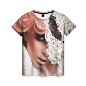 Женская футболка 3D с принтом Lady Gaga в Кировске, 100% полиэфир ( синтетическое хлопкоподобное полотно) | прямой крой, круглый вырез горловины, длина до линии бедер | lady gaga | звезда | знаменитость | леди гага | музыка | певица