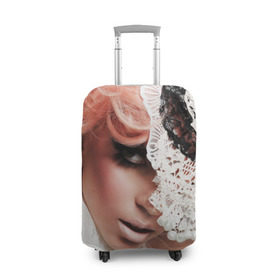 Чехол для чемодана 3D с принтом Lady Gaga в Кировске, 86% полиэфир, 14% спандекс | двустороннее нанесение принта, прорези для ручек и колес | Тематика изображения на принте: lady gaga | звезда | знаменитость | леди гага | музыка | певица