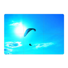 Магнитный плакат 3Х2 с принтом Прыжок в Кировске, Полимерный материал с магнитным слоем | 6 деталей размером 9*9 см | парашют | прыжок | синяя