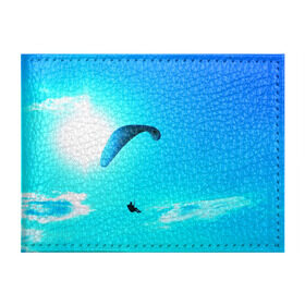 Обложка для студенческого билета с принтом Прыжок в Кировске, натуральная кожа | Размер: 11*8 см; Печать на всей внешней стороне | Тематика изображения на принте: парашют | прыжок | синяя