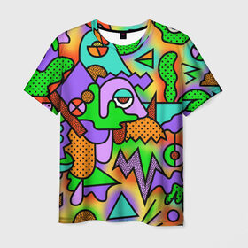 Мужская футболка 3D с принтом Прекрасный орнамент в Кировске, 100% полиэфир | прямой крой, круглый вырез горловины, длина до линии бедер | абстрактный | узор | яркий