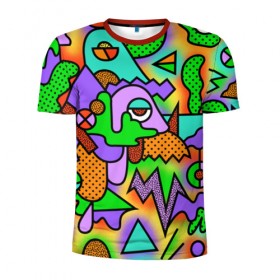 Мужская футболка 3D спортивная с принтом Прекрасный орнамент в Кировске, 100% полиэстер с улучшенными характеристиками | приталенный силуэт, круглая горловина, широкие плечи, сужается к линии бедра | абстрактный | узор | яркий