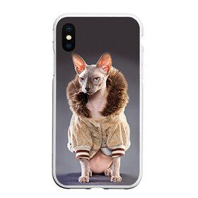 Чехол для iPhone XS Max матовый с принтом Сфинкс 4 в Кировске, Силикон | Область печати: задняя сторона чехла, без боковых панелей | Тематика изображения на принте: кот | котенок | котик | котэ | кошка | сфинкс