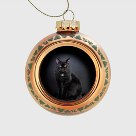 Стеклянный ёлочный шар с принтом Мейн-кун 3 в Кировске, Стекло | Диаметр: 80 мм | Тематика изображения на принте: кот | котенок | котик | котэ | кошка | мейн кун | мейнкун | мэйн кун | мэйнкун