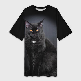 Платье-футболка 3D с принтом Мейн кун 3 в Кировске,  |  | кот | котенок | котик | котэ | кошка | мейн кун | мейнкун | мэйн кун | мэйнкун