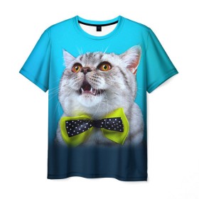 Мужская футболка 3D с принтом Британец 3 в Кировске, 100% полиэфир | прямой крой, круглый вырез горловины, длина до линии бедер | Тематика изображения на принте: британец | британская | британцы | кот | котенок | котик | котэ | кошка