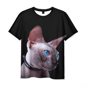 Мужская футболка 3D с принтом Сфинкс 6 в Кировске, 100% полиэфир | прямой крой, круглый вырез горловины, длина до линии бедер | кот | котенок | котик | котэ | кошка | сфинкс