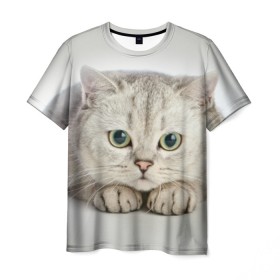 Мужская футболка 3D с принтом Британец 6 в Кировске, 100% полиэфир | прямой крой, круглый вырез горловины, длина до линии бедер | Тематика изображения на принте: британец | британская | британцы | кот | котенок | котик | котэ | кошка