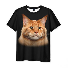Мужская футболка 3D с принтом Мейн-кун 6 в Кировске, 100% полиэфир | прямой крой, круглый вырез горловины, длина до линии бедер | кот | котенок | котик | котэ | кошка | мейн кун | мейнкун | мэйн кун | мэйнкун