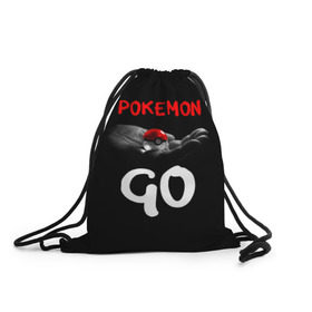 Рюкзак-мешок 3D с принтом Pokemon GO 5 в Кировске, 100% полиэстер | плотность ткани — 200 г/м2, размер — 35 х 45 см; лямки — толстые шнурки, застежка на шнуровке, без карманов и подкладки | pikachu | poke ball | pokemon | pokemon go | пикачу | покемон