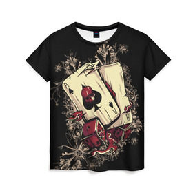 Женская футболка 3D с принтом Карты дьявола в Кировске, 100% полиэфир ( синтетическое хлопкоподобное полотно) | прямой крой, круглый вырез горловины, длина до линии бедер | карты | покер