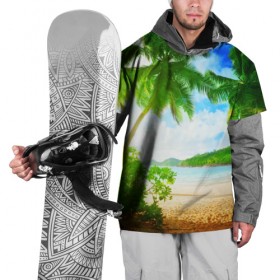 Накидка на куртку 3D с принтом Тропики в Кировске, 100% полиэстер |  | берег | лето | море | отдых | тропики