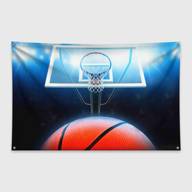 Флаг-баннер с принтом Баскетбол в Кировске, 100% полиэстер | размер 67 х 109 см, плотность ткани — 95 г/м2; по краям флага есть четыре люверса для крепления | basketball | кольцо | корзина