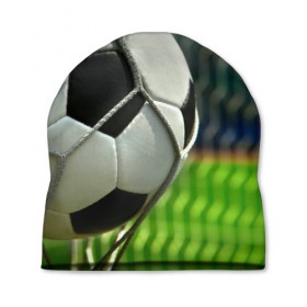 Шапка 3D с принтом Футбол в Кировске, 100% полиэстер | универсальный размер, печать по всей поверхности изделия | ворота | мяч | сетка