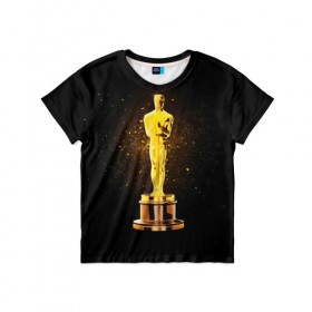 Детская футболка 3D с принтом Оскар в Кировске, 100% гипоаллергенный полиэфир | прямой крой, круглый вырез горловины, длина до линии бедер, чуть спущенное плечо, ткань немного тянется | американская киноакадемия | золото | кинематограф | кино | кинофестиваль | награда | премия оскар