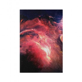 Обложка для паспорта матовая кожа с принтом Космический взрыв в Кировске, натуральная матовая кожа | размер 19,3 х 13,7 см; прозрачные пластиковые крепления | Тематика изображения на принте: 