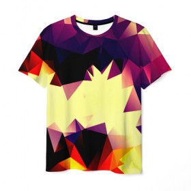 Мужская футболка 3D с принтом Polygoni в Кировске, 100% полиэфир | прямой крой, круглый вырез горловины, длина до линии бедер | полигоны | разноцветный | яркий