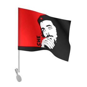 Флаг для автомобиля с принтом Че Гевара в Кировске, 100% полиэстер | Размер: 30*21 см | che | che guevara | comandante | revolution | viva | революция | че | чегевара