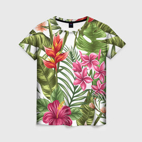 Женская футболка 3D с принтом Фэшн 6 в Кировске, 100% полиэфир ( синтетическое хлопкоподобное полотно) | прямой крой, круглый вырез горловины, длина до линии бедер | паттерн | цветы