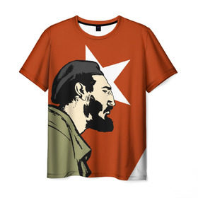 Мужская футболка 3D с принтом Куба в Кировске, 100% полиэфир | прямой крой, круглый вырез горловины, длина до линии бедер | che | patria o muerte | кастро | куба | о.м.с.к. | революция | ссср | фидель | фидель кастро
