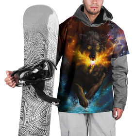Накидка на куртку 3D с принтом Космоволк в Кировске, 100% полиэстер |  | Тематика изображения на принте: волк | вселенная | галактика | звёзды | космос | оскал | пламя | созвездие