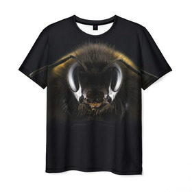Мужская футболка 3D с принтом Пчела в Кировске, 100% полиэфир | прямой крой, круглый вырез горловины, длина до линии бедер | глаза | насекомое | оса | пчела