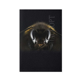 Обложка для паспорта матовая кожа с принтом Пчела в Кировске, натуральная матовая кожа | размер 19,3 х 13,7 см; прозрачные пластиковые крепления | глаза | насекомое | оса | пчела
