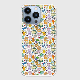 Чехол для iPhone 13 Pro с принтом Pokemon Doodle Big в Кировске,  |  | pokemon go | бульбозавр | пикачу | покебол | покемон | покемоны | псидак | слоупок | снорлакс | чермандер