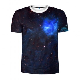 Мужская футболка 3D спортивная с принтом Холодная туманность в Кировске, 100% полиэстер с улучшенными характеристиками | приталенный силуэт, круглая горловина, широкие плечи, сужается к линии бедра | вселенная | галактика | звёзды | космическое пространство | космос | созвездие