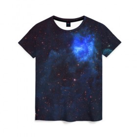 Женская футболка 3D с принтом Холодная туманность в Кировске, 100% полиэфир ( синтетическое хлопкоподобное полотно) | прямой крой, круглый вырез горловины, длина до линии бедер | вселенная | галактика | звёзды | космическое пространство | космос | созвездие