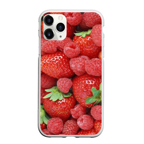 Чехол для iPhone 11 Pro Max матовый с принтом Ягоды в Кировске, Силикон |  | десерт | еда | клубника | красный | малина | сладкое | ягоды