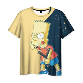 Мужская футболка 3D с принтом Барт в Кировске, 100% полиэфир | прямой крой, круглый вырез горловины, длина до линии бедер | simpsons | барт | гомер | мардж | симпсоны