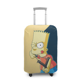 Чехол для чемодана 3D с принтом Барт в Кировске, 86% полиэфир, 14% спандекс | двустороннее нанесение принта, прорези для ручек и колес | simpsons | барт | гомер | мардж | симпсоны