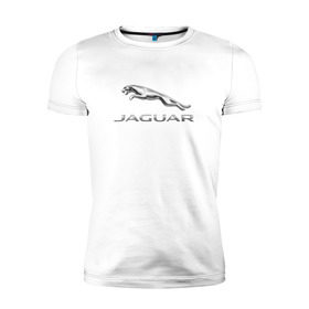 Мужская футболка премиум с принтом Ягуар в Кировске, 92% хлопок, 8% лайкра | приталенный силуэт, круглый вырез ворота, длина до линии бедра, короткий рукав | логотип | марка | машины
