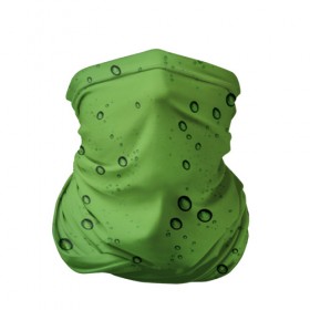 Бандана-труба 3D с принтом Зеленые капли в Кировске, 100% полиэстер, ткань с особыми свойствами — Activecool | плотность 150‒180 г/м2; хорошо тянется, но сохраняет форму | вода | зеленый | капля