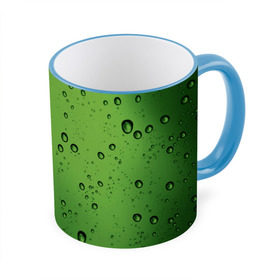 Кружка 3D с принтом Зеленые капли в Кировске, керамика | ёмкость 330 мл | вода | зеленый | капля