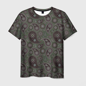 Мужская футболка 3D с принтом Paisley в Кировске, 100% полиэфир | прямой крой, круглый вырез горловины, длина до линии бедер | орнамент | пейсли | турецкие огурцы