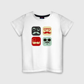 Детская футболка хлопок с принтом Хипстеры в квадрате в Кировске, 100% хлопок | круглый вырез горловины, полуприлегающий силуэт, длина до линии бедер | 