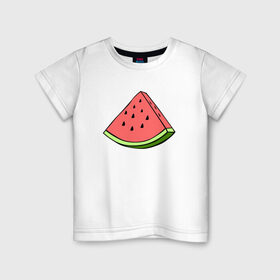 Детская футболка хлопок с принтом Арбуз в Кировске, 100% хлопок | круглый вырез горловины, полуприлегающий силуэт, длина до линии бедер | tumblr | арбуз