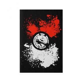 Обложка для паспорта матовая кожа с принтом Pokeball в Кировске, натуральная матовая кожа | размер 19,3 х 13,7 см; прозрачные пластиковые крепления | Тематика изображения на принте: 