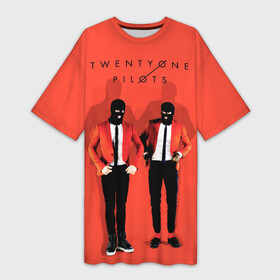 Платье-футболка 3D с принтом TwentyONE PILOTS в Кировске,  |  | 21 | blurryface | music | twenty one pilots