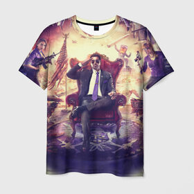 Мужская футболка 3D с принтом Saints Row в Кировске, 100% полиэфир | прямой крой, круглый вырез горловины, длина до линии бедер | saints row | святые