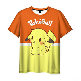 Мужская футболка 3D с принтом Pokeball в Кировске, 100% полиэфир | прямой крой, круглый вырез горловины, длина до линии бедер | Тематика изображения на принте: pikachu | pokeboll | pokemon | пикачу | покеболл | покемон