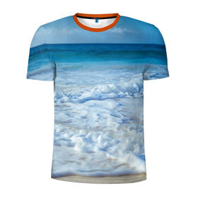 Мужская футболка 3D спортивная с принтом sea в Кировске, 100% полиэстер с улучшенными характеристиками | приталенный силуэт, круглая горловина, широкие плечи, сужается к линии бедра | orca | sea | whale | вода | киты | косатки | лето | любовь | море | океан | отдых | пальмы | пляж | солнце