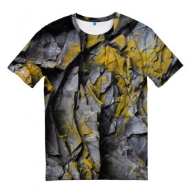 Мужская футболка 3D с принтом текстура в Кировске, 100% полиэфир | прямой крой, круглый вырез горловины, длина до линии бедер | гранж | дерево | камень | краска | ржавчина | скала | текстура