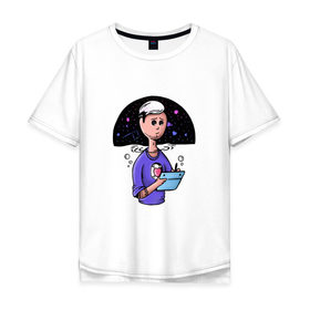 Мужская футболка хлопок Oversize с принтом Дизайнер-иллюстратор в Кировске, 100% хлопок | свободный крой, круглый ворот, “спинка” длиннее передней части | веб | дизайнер | иллюстратор | космос | сердце