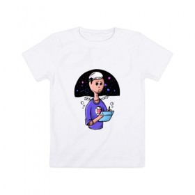Детская футболка хлопок с принтом Дизайнер-иллюстратор в Кировске, 100% хлопок | круглый вырез горловины, полуприлегающий силуэт, длина до линии бедер | веб | дизайнер | иллюстратор | космос | сердце