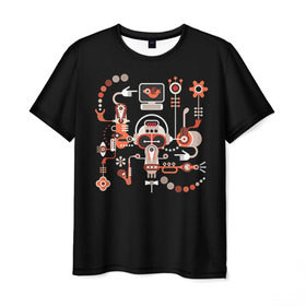 Мужская футболка 3D с принтом Импрессионизм 8 в Кировске, 100% полиэфир | прямой крой, круглый вырез горловины, длина до линии бедер | абстракция | робот